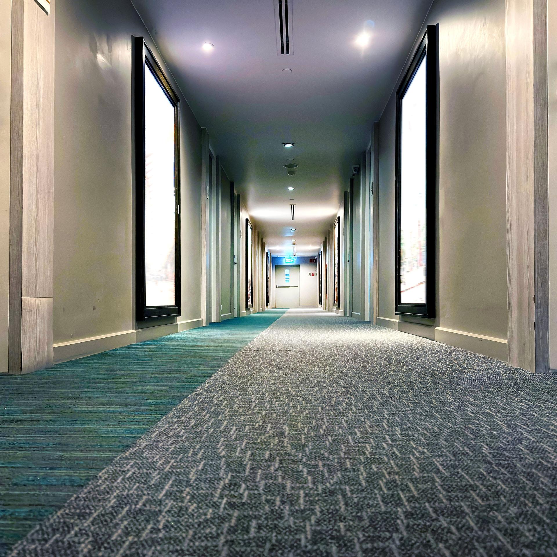 Empty corridor of modern building interior